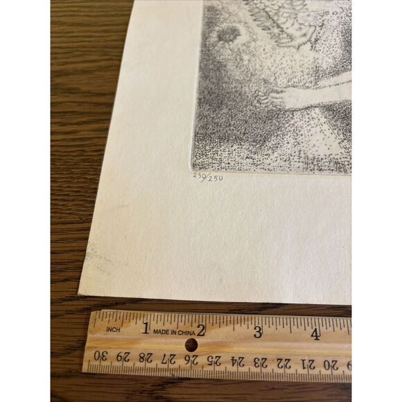 JEROME KAPLAN Original Pencil SIGNED Numbered Etching Aquatint Bouquet Girl - Picture 2 of 8